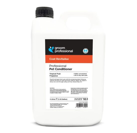 Groom Professional Coat Revitalise Conditioner, 4000 ml - trausliem, vājiem un nedzīviem mēteļiem, garai un sausai spalvai